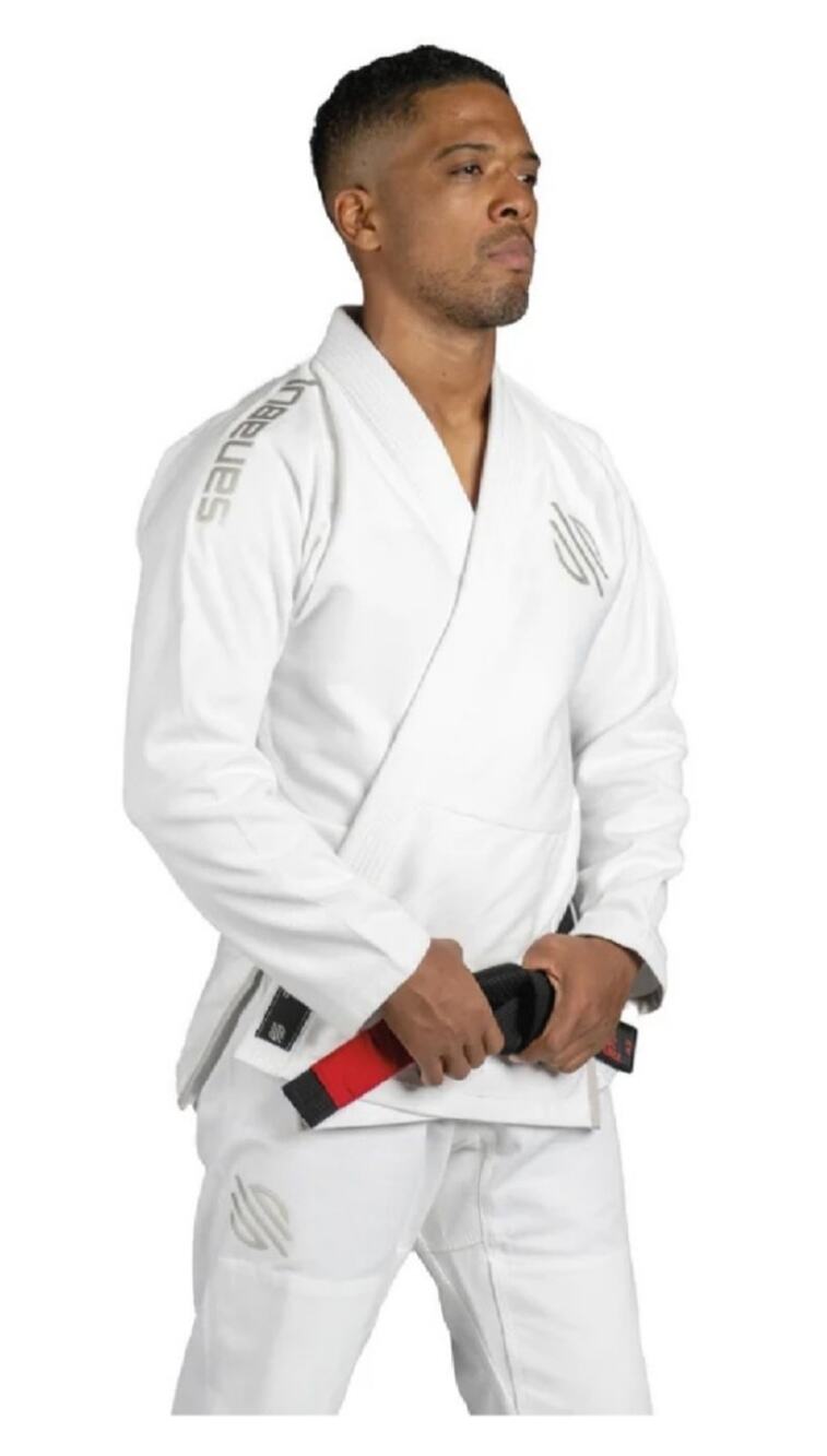 Sanabul Gi Size M-A1 Top Logo White/Silver Fight Training Jiu Jitsu Martial Arts